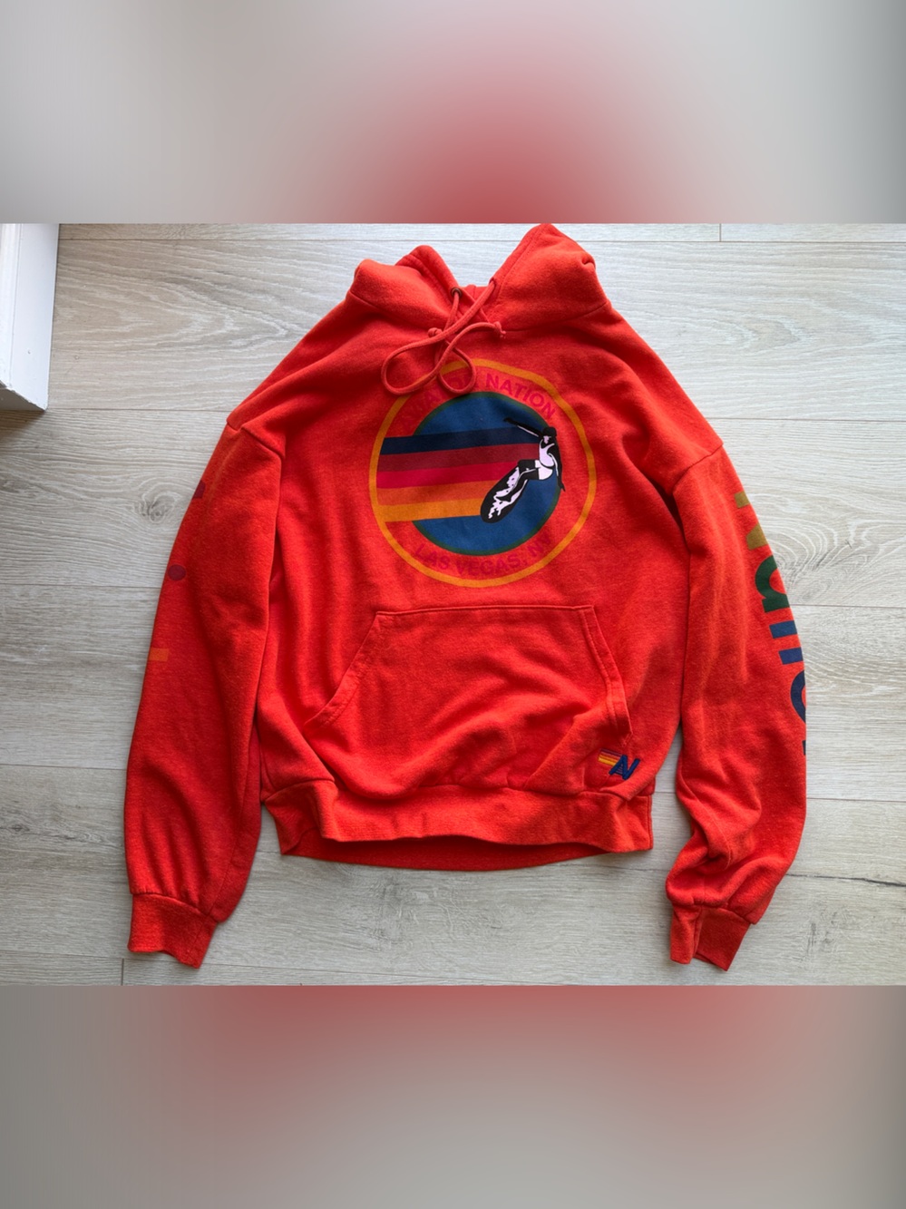 Aviator Nation orange Graphic Pullover Hoodie Las Vegas